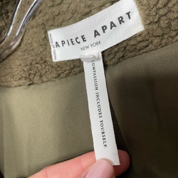 Apiece Apart | Campania Olive Green Faux Fur Bomber Jacket 6 - Picture 8 of 8